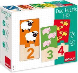Duo puzzle 1-10 in legno